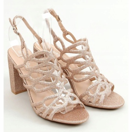 Samppanjakorkoiset sandaalit 5099 Champagne vaaleanpunainen kultainen 1