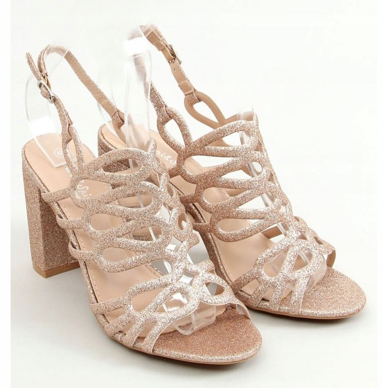 Samppanjakorkoiset sandaalit 5099 Champagne vaaleanpunainen kultainen 1