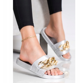 SHELOVET Hopeiset tossut koristeella hopea 2