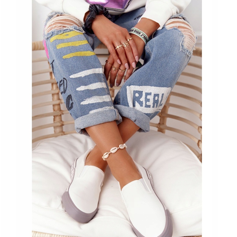 Naisten tennarit Slip-on Big Star HH274007 Valkoinen 5