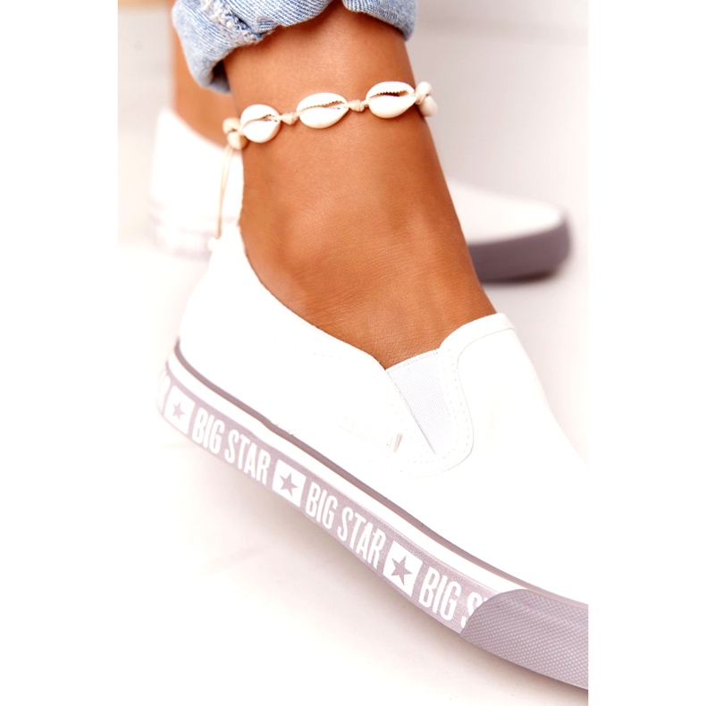 Naisten tennarit Slip-on Big Star HH274007 Valkoinen 4