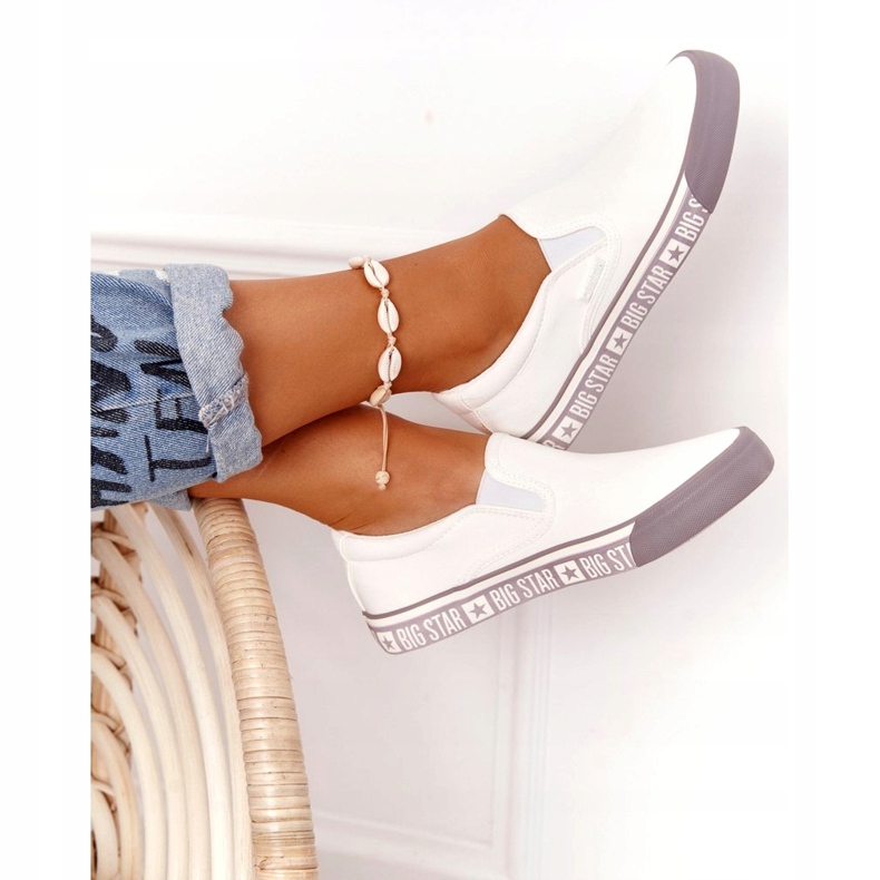 Naisten tennarit Slip-on Big Star HH274007 Valkoinen 1