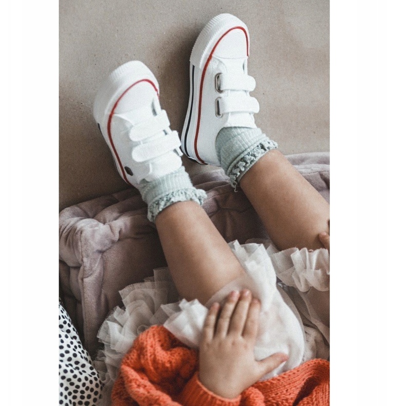 Lasten matalat lenkkarit tarranauhalla Big Star HH374095 valkoinen 1