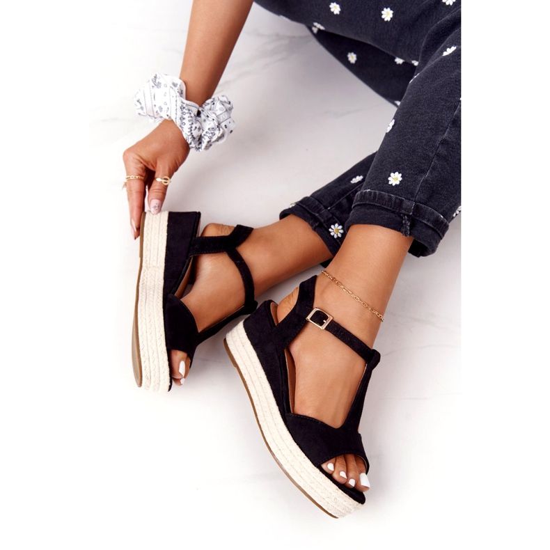 PG1 Musta Graciosa Wedge Sandaalit 9R93 Musta 1