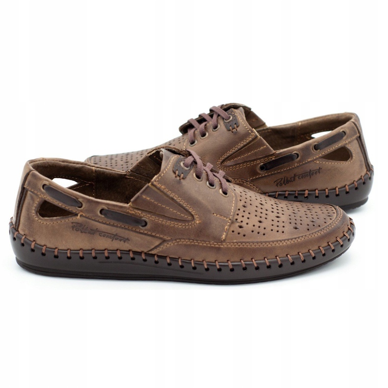 Polbut Miesten avoimet mokkasiinit J69L ruskea 1