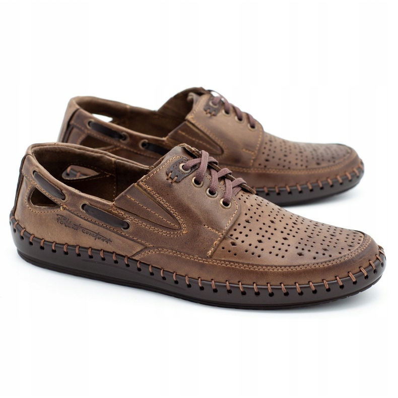 Polbut Miesten avoimet mokkasiinit J69L ruskea 3