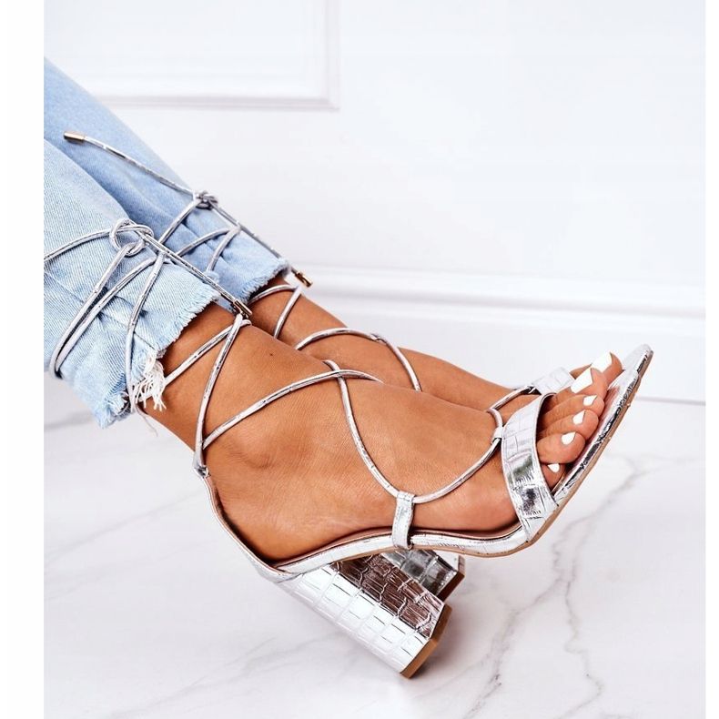 PS1 Sidotut sandaalit hopeisella Catwalk -baarilla hopea 1