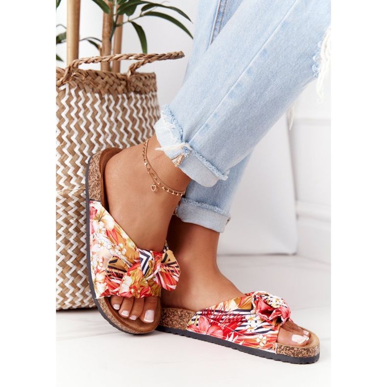 PS1 Varvastossut keltaisella korkkipohjalla Wendy -kukilla monivärinen 2