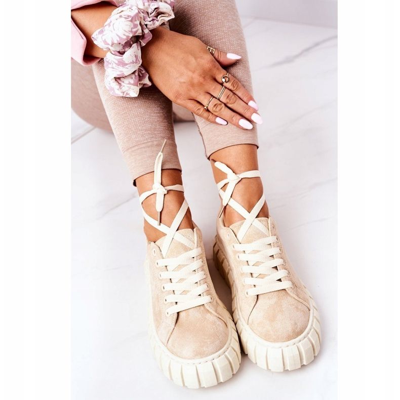 Suede lenkkarit Beige Whatever 1