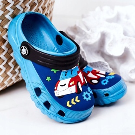 Lasten vaahtotossut Crocs Blue Black Oscar musta sininen 2