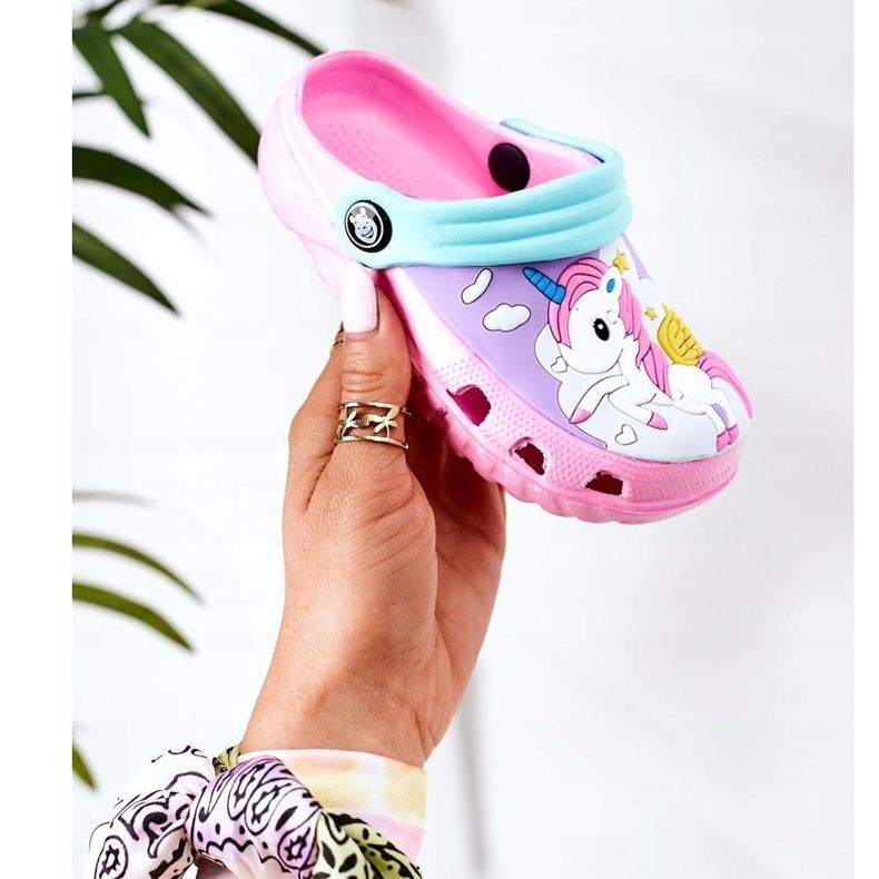 Lasten vaahtotossut Crocs Pink Turquoise Oscar sininen vaaleanpunainen 1