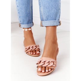 PS1 Nahkatossut ketjulla Kameli askel askeleelta khaki 2