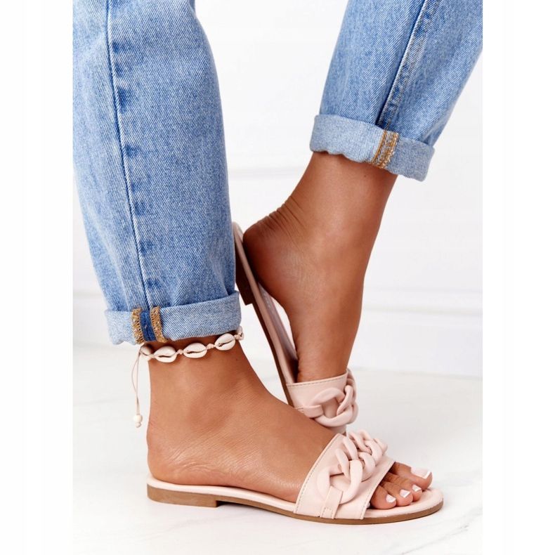 PS1 Nahkatossut ketjulla beige askel askeleelta 1