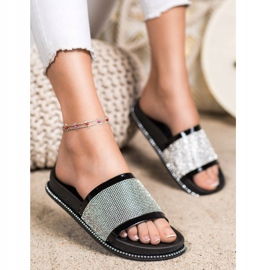 SHELOVET Kiiltävät mustat tossut 1