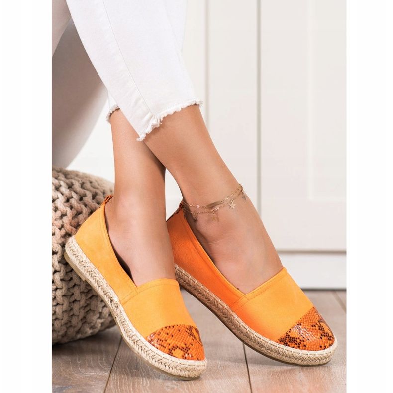 Bestelle Espadrillit käärmeprintillä oranssi 1