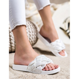 Groto Gogo Tekstiilitossut kristalleilla valkoinen 2