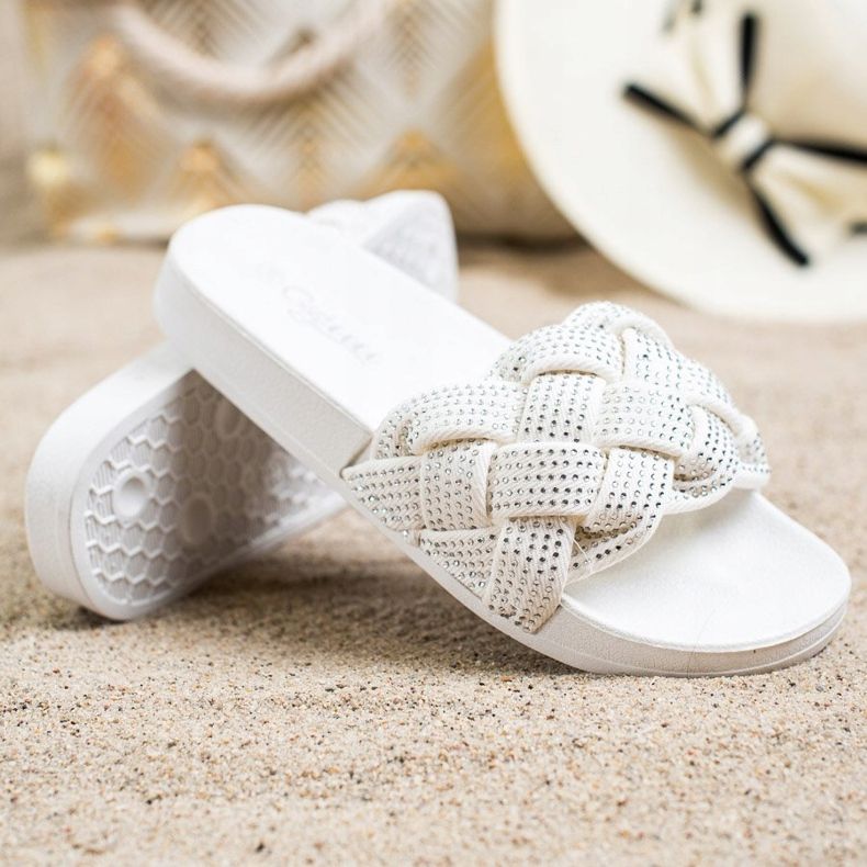 Groto Gogo Tekstiilitossut kristalleilla valkoinen 1