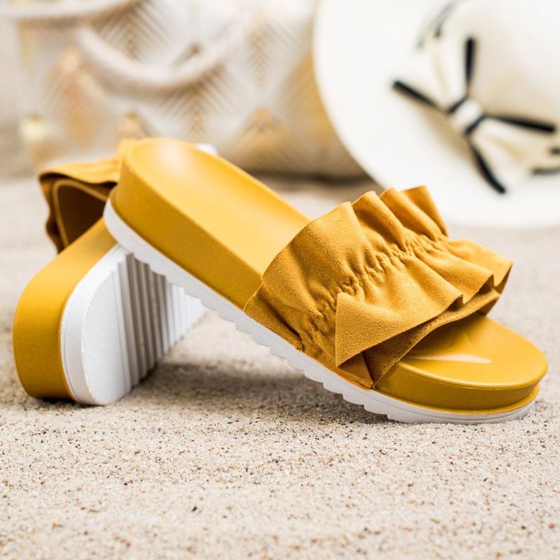 SHELOVET Sinappitossut alustalla keltainen 1