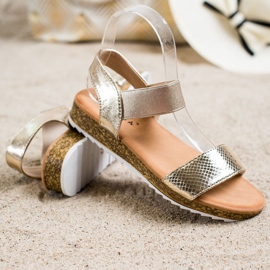 Kayla Kiiltävät Eco -nahkasandaalit kultainen 1