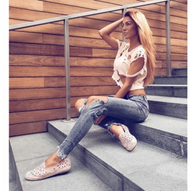 Lu Boo naisten ballerinat vaaleanpunaiset Espadrilles Macarena Flowers vaaleanpunainen 7