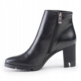 Marco Shoes Rohkeat, luonnollisesta nahasta valmistetut saappaat, joilla on paksu kantapää musta 2