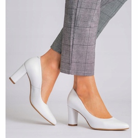 Marco Shoes Klassiset valkoiset nahkapumput valkoinen 1