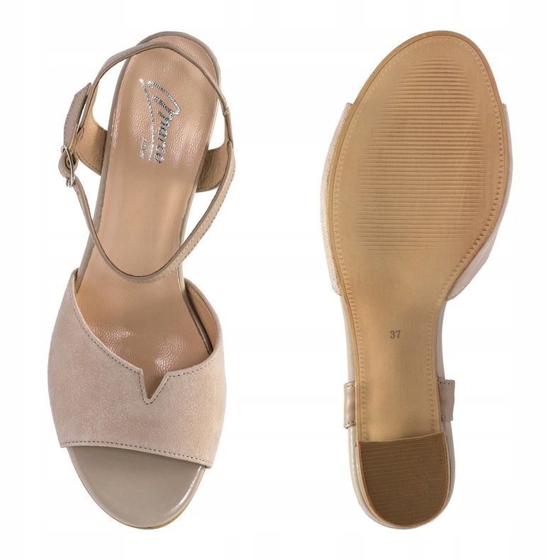 Marco Shoes Beige sandaalit 0624P mielenkiintoista nahkaa 2