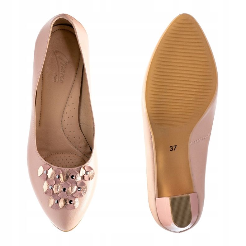 Marco Shoes Vaaleanpunaiset 1120P -pumput kukkakoristeella vaaleanpunainen 2