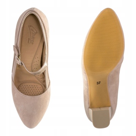 Marco Shoes Pumput hihnalla vakaalla kantapäällä beige 1
