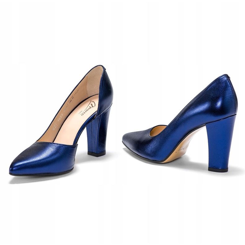 Marco Shoes Tummansiniset kengät, joissa avoin sivu laivastonsininen 2