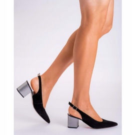 Marco Shoes Mustat sandaalit 1191P hihnalla ja soljella 1