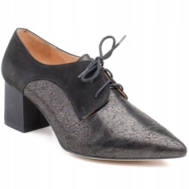 Marco Shoes Mustat nauhakengät 1248P mokkasta, kuvio 1