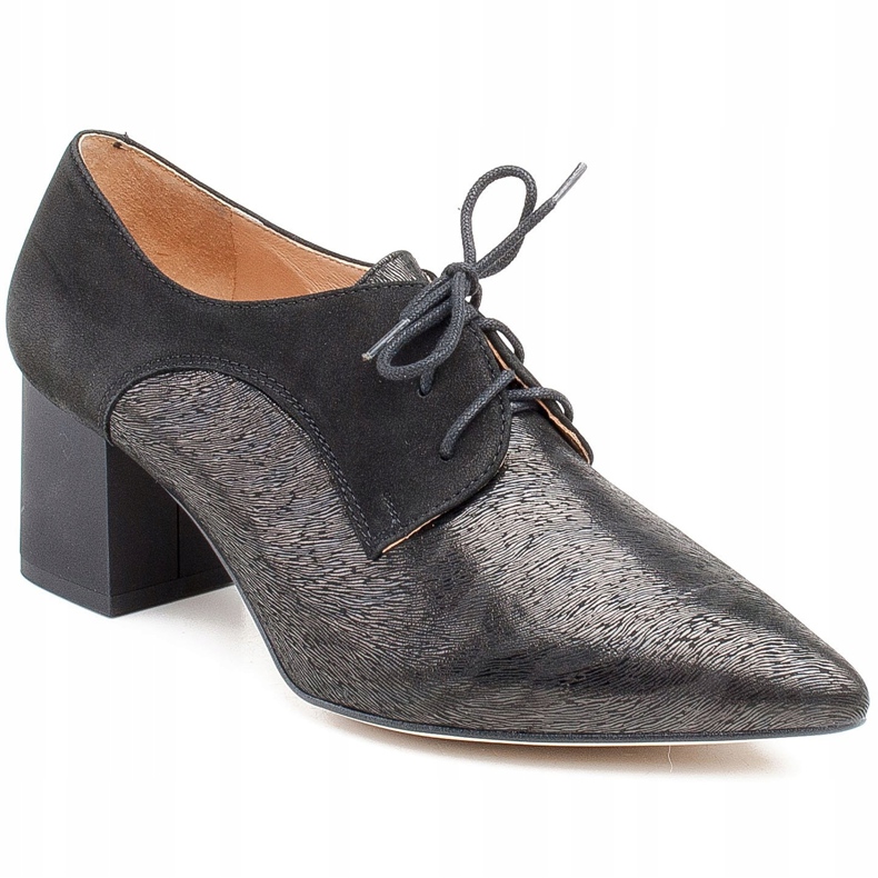 Marco Shoes Mustat nauhakengät 1248P mokkasta, kuvio 1