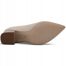 Marco Shoes Beige 1038P pumput vakaalla kantapäällä 1