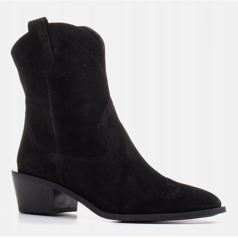 Marco Shoes Mustat cowboy -saappaat, jotka on valmistettu luonnollisesta mokkasta ilman eristystä 1