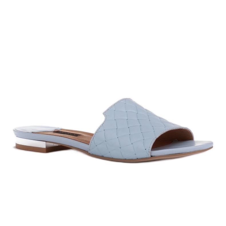 Marco Shoes Tyylikkäät naisten tossut kohokuvioidusta nahasta sininen 1