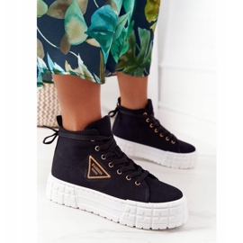 Naisten korkeat lenkkarit mustalla Manhattan -alustalla 1