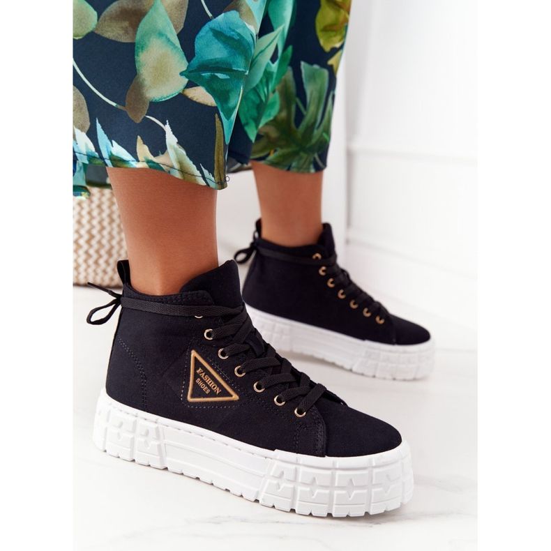 Naisten korkeat lenkkarit mustalla Manhattan -alustalla 2