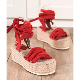 Seastar Sidotut sandaalit korkealla alustalla punainen 1