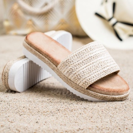 SHELOVET Espadrilles -tossut alustalla beige 1