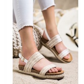 SHELOVET Mukavat sandaalit soljella valkoinen ruskea 1