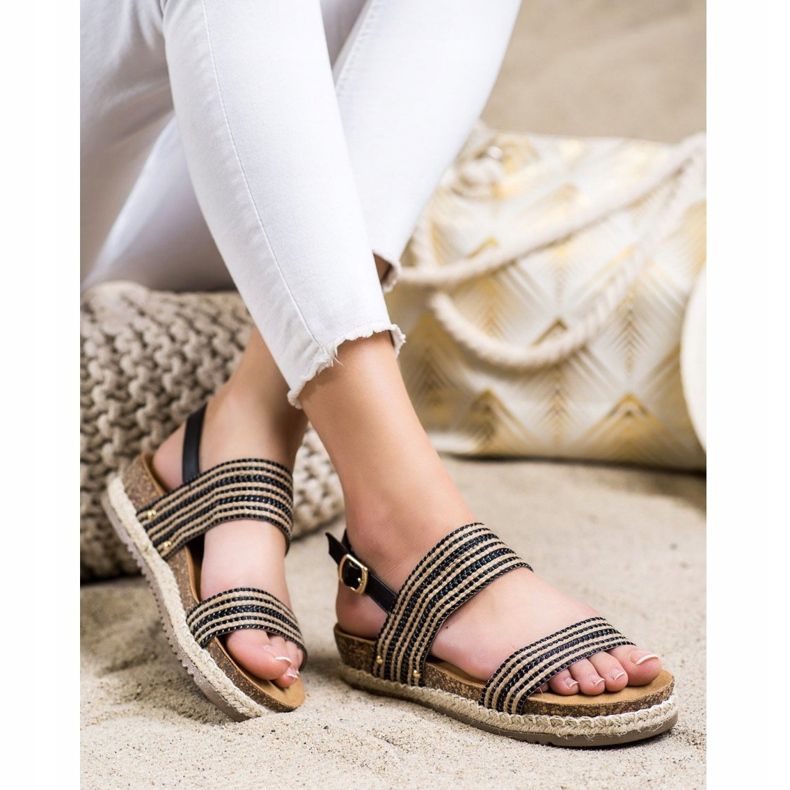 SHELOVET Mukavat sandaalit soljella ruskea musta 1