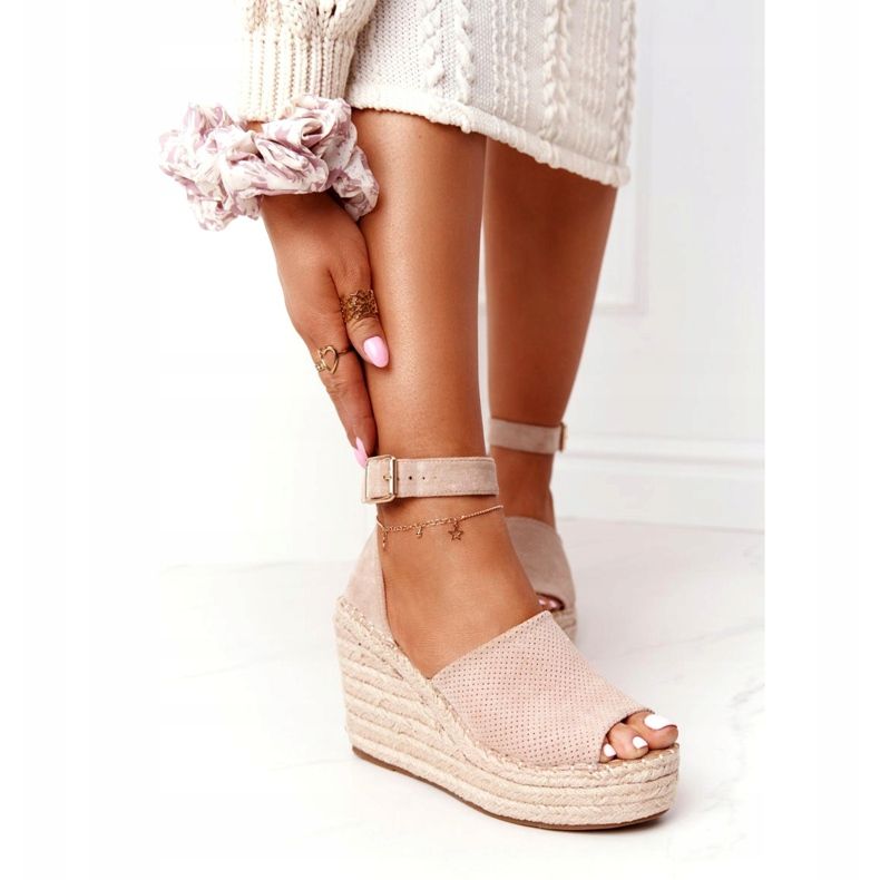 MSMG Beige Makenna Wedge -sandaalit punoksilla 1