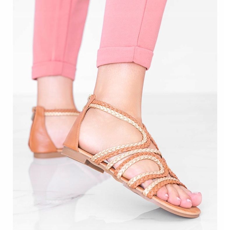 Velvet Night camel naisten sandaalit ruskea kultainen 1