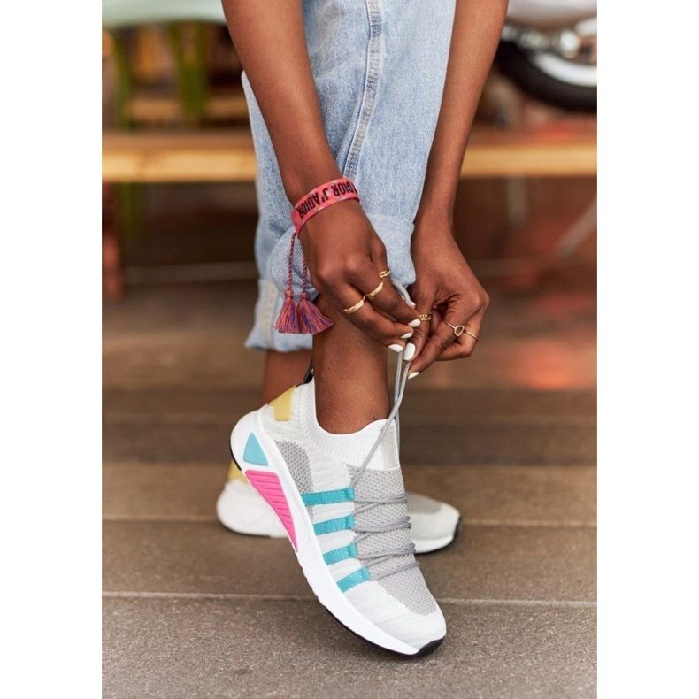 Naisten urheilukengät Memory Foam Big Star HH274531 Valkoinen-harmaa monivärinen 1