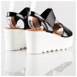 Weide Kevyet sandaalit valkoisella kiilalla musta 1