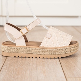SHELOVET Espadrilles -sandaalit Eco -nahkaa beige 1