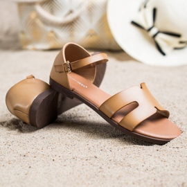 Ideal Shoes Klassiset Eco -nahkaiset sandaalit ruskea 1