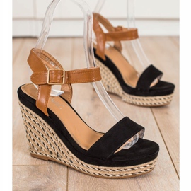 SHELOVET Espadrilles On Wedge Sandaalit musta 1