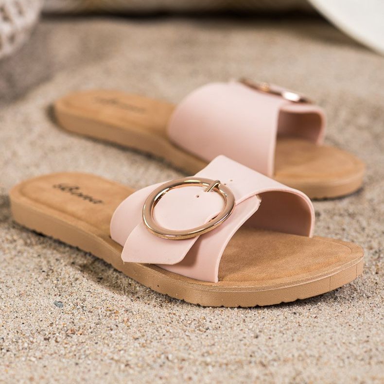 Bona Tossut koristeellisella soljella vaaleanpunainen 1